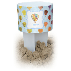 Watercolor Hot Air Balloons White Beach Spiker Drink Holder (Personalized)