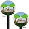 Animals Black Plastic 5.5" Stir Stick - Double Sided - Round - Front & Back