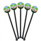 Animals Black Plastic 5.5" Stir Stick - Round - Fan View