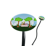 Animals 7" Oval Plastic Stir Sticks - Black - Double Sided (Personalized)