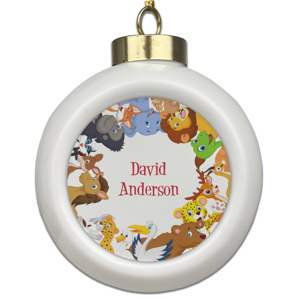 Custom Animals Ceramic Ball Ornament (Personalized)