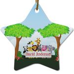 Animals Star Ceramic Ornament w/ Name or Text