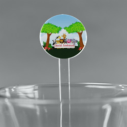 Animals 7" Round Plastic Stir Sticks - Clear (Personalized)