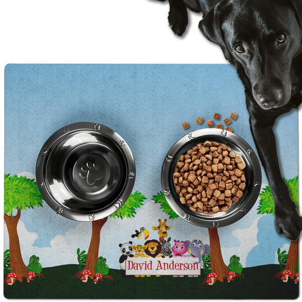 Custom Animals Dog Food Mat - Large w/ Name or Text