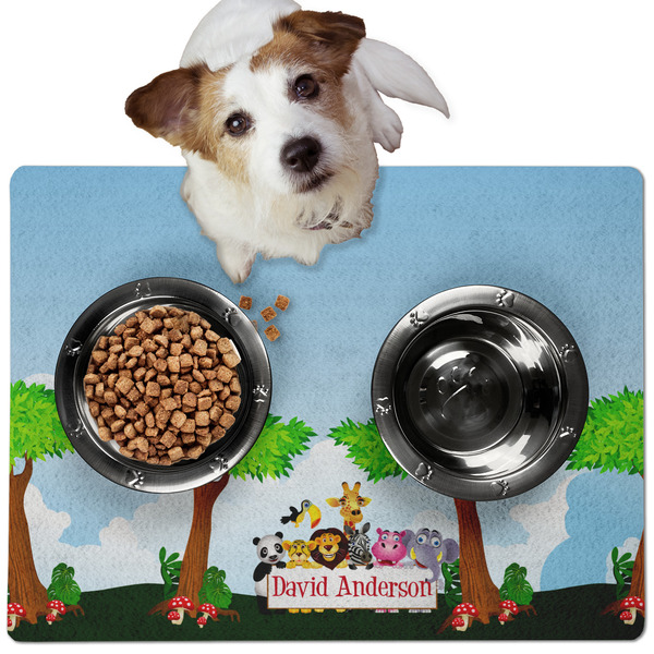 Custom Animals Dog Food Mat - Medium w/ Name or Text