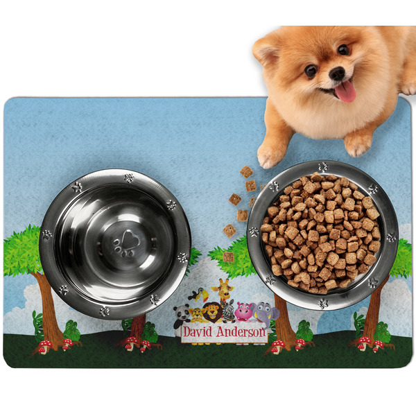 Custom Animals Dog Food Mat - Small w/ Name or Text