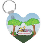 Animals Heart Plastic Keychain w/ Name or Text