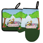 Animals Left Oven Mitt & Pot Holder Set w/ Name or Text