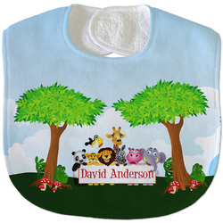 Animals Velour Baby Bib w/ Name or Text