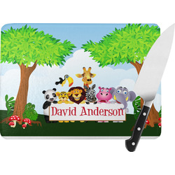 Animals Rectangular Glass Cutting Board (Personalized)