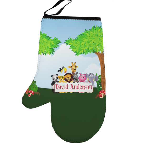 Custom Animals Left Oven Mitt w/ Name or Text