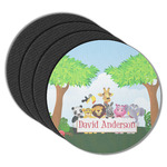 Animals Round Rubber Backed Coasters - Set of 4 (Personalized)