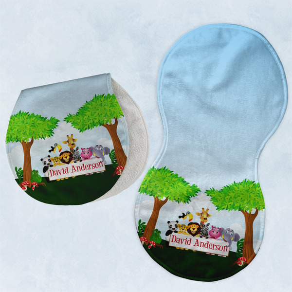 Custom Animals Burp Pads - Velour - Set of 2 w/ Name or Text