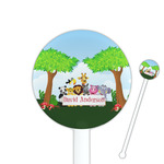 Animals 5.5" Round Plastic Stir Sticks - White - Double Sided (Personalized)