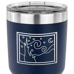 The Starry Night (Van Gogh 1889) 30 oz Stainless Steel Tumbler - Navy - Double Sided