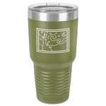 The Starry Night (Van Gogh 1889) 30 oz Stainless Steel Tumbler - Olive - Single-Sided