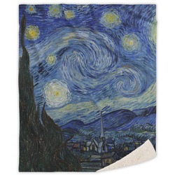 The Starry Night (Van Gogh 1889) Sherpa Throw Blanket - 60"x80"