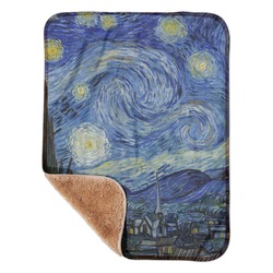 The Starry Night (Van Gogh 1889) Sherpa Baby Blanket - 30" x 40"