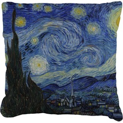 The Starry Night (Van Gogh 1889) Faux-Linen Throw Pillow 20"