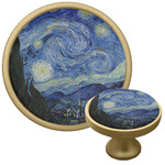 The Starry Night (Van Gogh 1889) Cabinet Knob - Gold