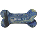 The Starry Night (Van Gogh 1889) Ceramic Dog Ornament - Front