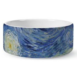The Starry Night (Van Gogh 1889) Ceramic Dog Bowl - Medium