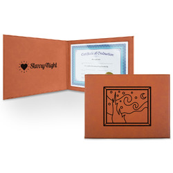 The Starry Night (Van Gogh 1889) Leatherette Certificate Holder - Front and Inside