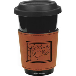 The Starry Night (Van Gogh 1889) Leatherette Cup Sleeve - Single Sided