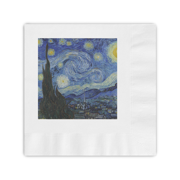 Custom The Starry Night (Van Gogh 1889) Coined Cocktail Napkins