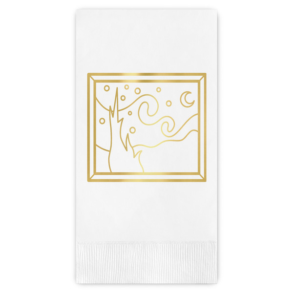 Custom The Starry Night (Van Gogh 1889) Guest Napkins - Foil Stamped