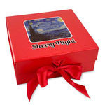 The Starry Night (Van Gogh 1889) Gift Box with Magnetic Lid - Red