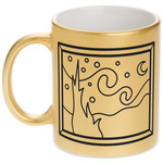 The Starry Night (Van Gogh 1889) Metallic Gold Mug