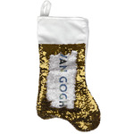 The Starry Night (Van Gogh 1889) Reversible Sequin Stocking - Gold