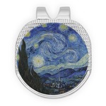 The Starry Night (Van Gogh 1889) Golf Ball Marker - Hat Clip - Silver