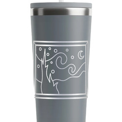 The Starry Night (Van Gogh 1889) RTIC Everyday Tumbler with Straw - 28oz - Grey - Double-Sided