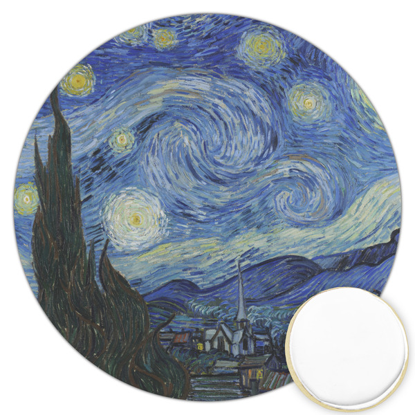 Custom The Starry Night (Van Gogh 1889) Printed Cookie Topper - 3.25"