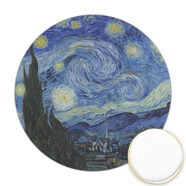 Custom The Starry Night (Van Gogh 1889) Printed Cookie Topper - Round