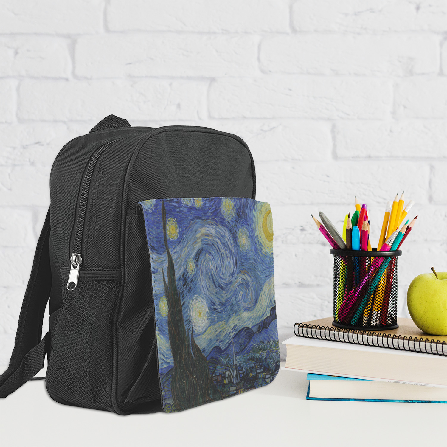 Custom The Starry Night (Van Gogh 1889) Preschool Backpack