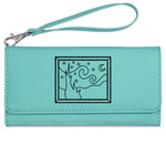 The Starry Night (Van Gogh 1889) Ladies Leatherette Wallet - Laser Engraved- Teal