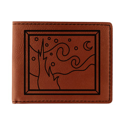 The Starry Night (Van Gogh 1889) Leatherette Bifold Wallet - Single Sided