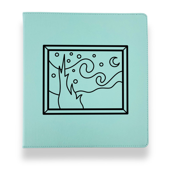 Custom The Starry Night (Van Gogh 1889) Leather Binder - 1" - Teal