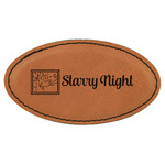 The Starry Night (Van Gogh 1889) Leatherette Oval Name Badge with Magnet