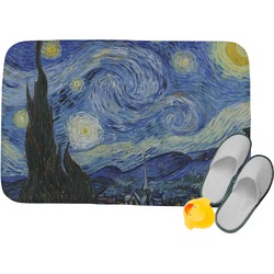 The Starry Night (Van Gogh 1889) Memory Foam Bath Mat - 34"x21"