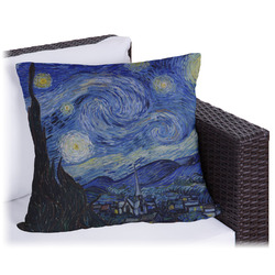 The Starry Night (Van Gogh 1889) Outdoor Pillow - 16"