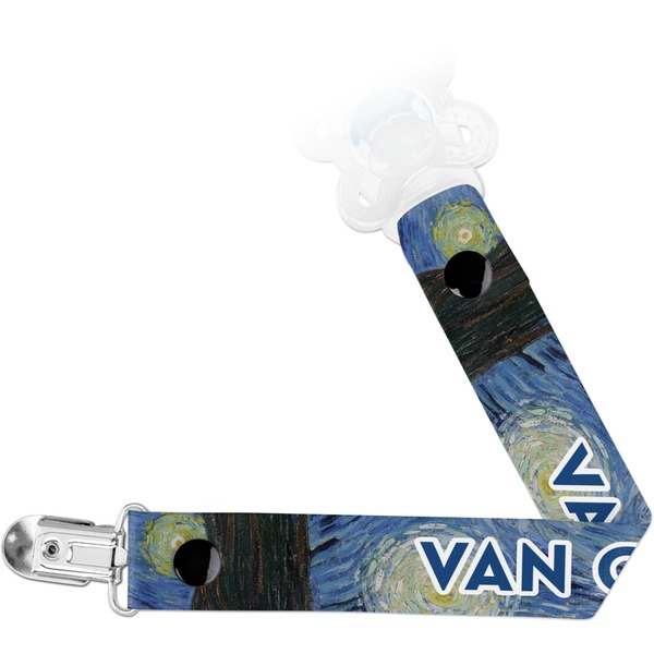 Custom The Starry Night (Van Gogh 1889) Pacifier Clip