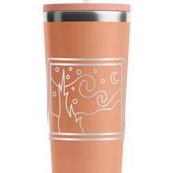 The Starry Night (Van Gogh 1889) RTIC Everyday Tumbler with Straw - 28oz - Peach - Single-Sided