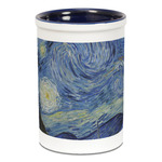 The Starry Night (Van Gogh 1889) Ceramic Pencil Holders - Blue