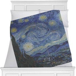 The Starry Night (Van Gogh 1889) Minky Blanket - Twin / Full - 80"x60" - Double Sided
