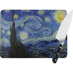 The Starry Night (Van Gogh 1889) Rectangular Glass Cutting Board - Medium - 11"x8"