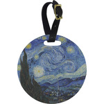 The Starry Night (Van Gogh 1889) Plastic Luggage Tag - Round